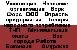 Упаковщик › Название организации ­ Ворк Форс, ООО › Отрасль предприятия ­ Товары народного потребления (ТНП) › Минимальный оклад ­ 25 000 - Все города Работа » Вакансии   . Амурская обл.,Благовещенск г.